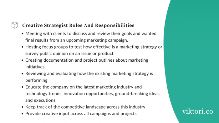 creative strategists role and responsibilities