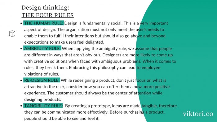 Design thinking: THE FOUR RULES