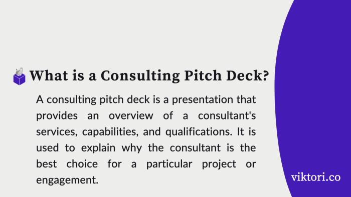 definition of a consulting pitch deck