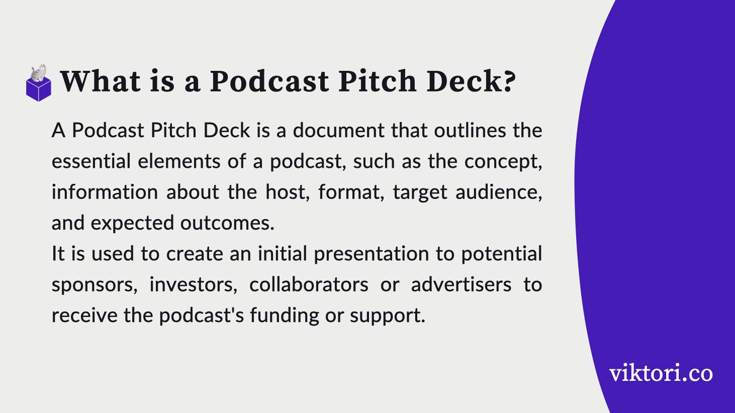 Podcast Pitch Deck Guide 2024 Insights Template Examples Viktori