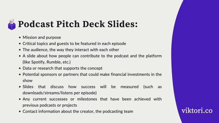 Podcast Pitch Deck Guide 2024 Insights Template Examples Viktori