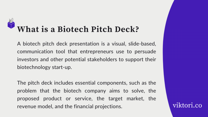 biotech pitch deck definition