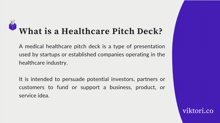 healthcare pitch deck definition