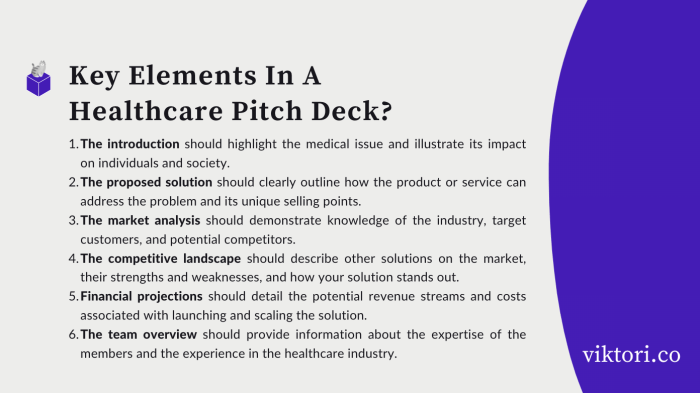 key elements in a healthcare pitch deck