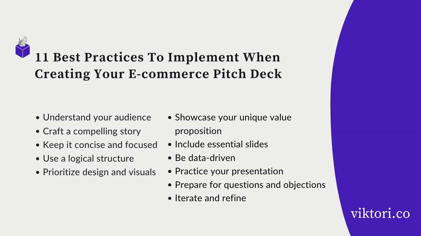 ecom pitch deck best practices