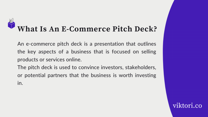 e-commerce pitch deck definition