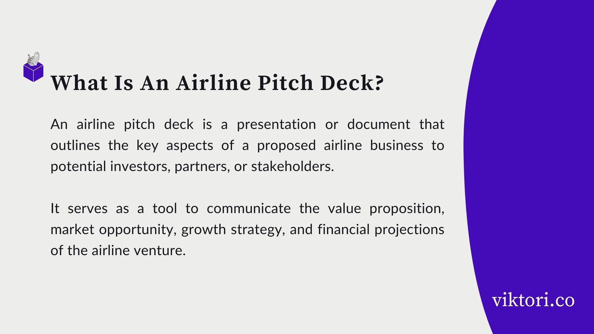 airline pitch deck definition