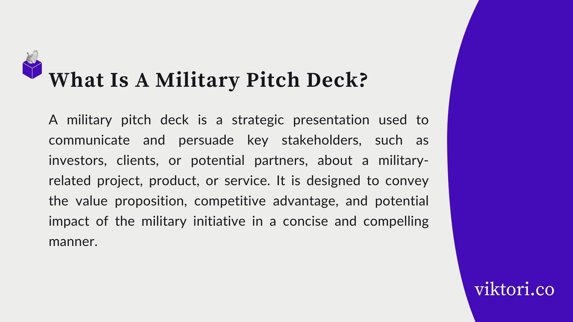 military pitch deck definition