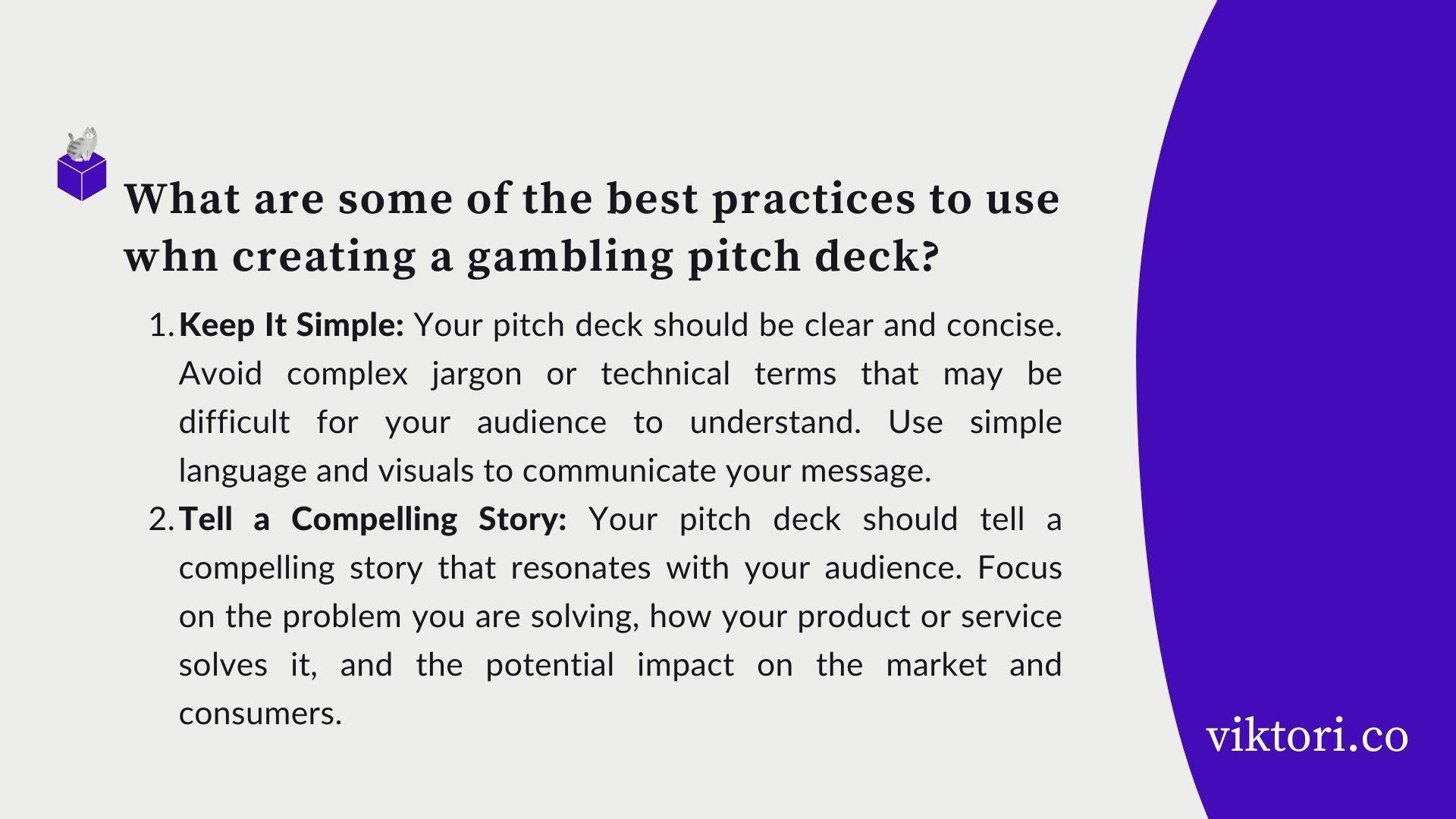 best practices to creating gambling pitch deck