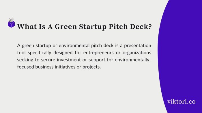green startup pitch deck definition