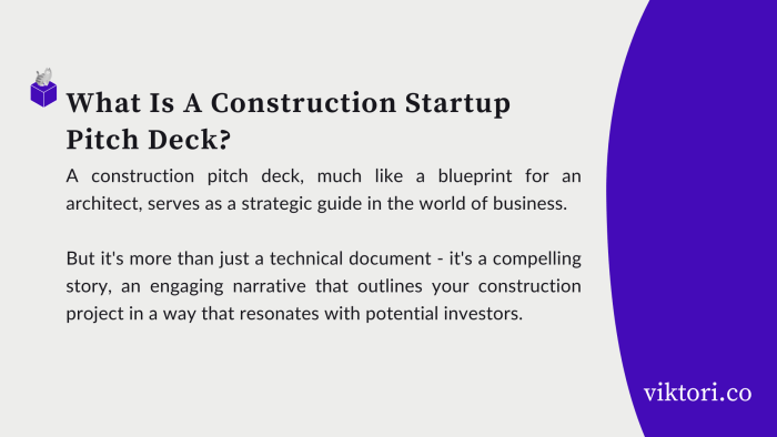 a definition of a construction startup pitch deck  | construction startup pitch deck guide