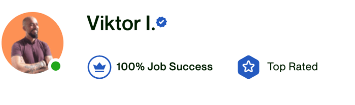 upwork rating for viktor ilijev