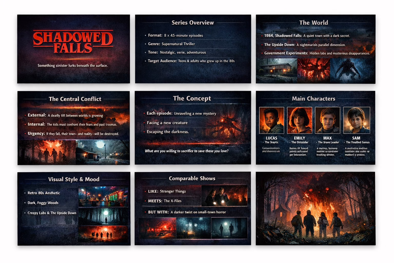 shadowed falls pitch deck mockup