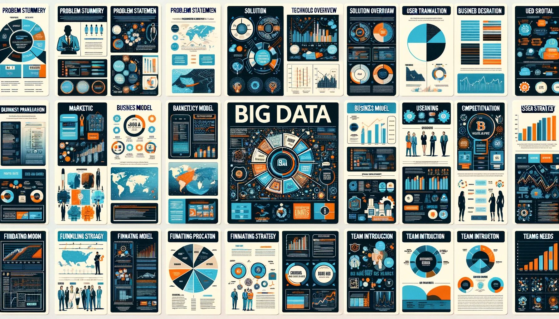 big data pitch deck collage