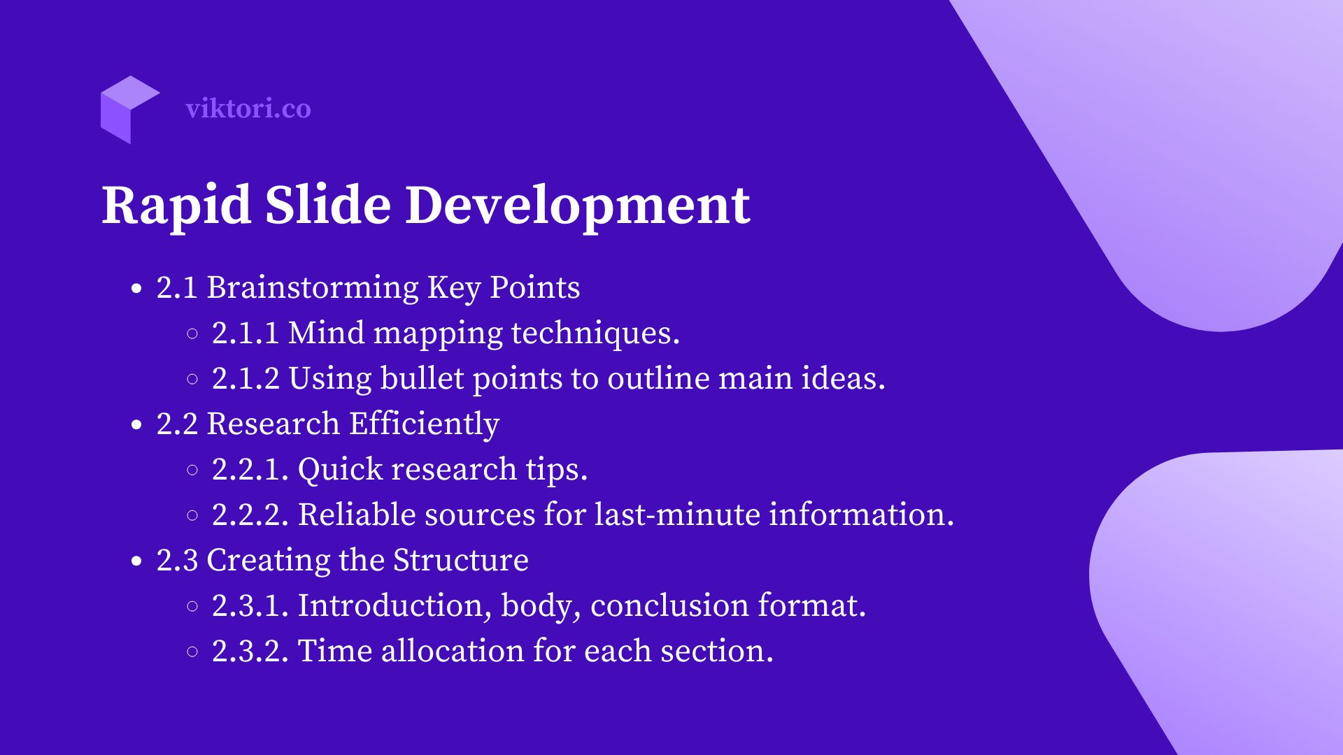 Rapid slide development as a method for last minute presentations