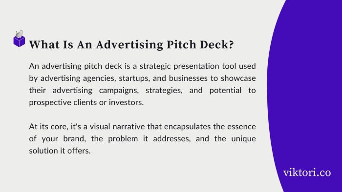 advertising pitch deck definition