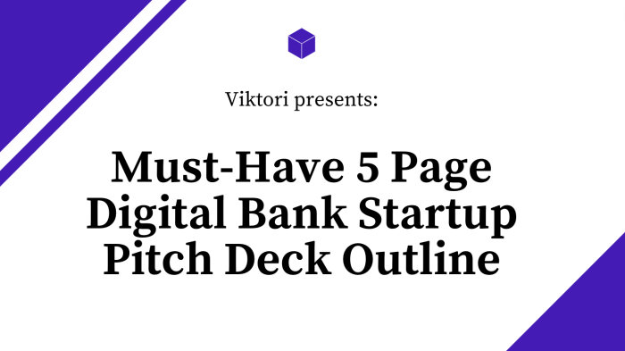 digital bank outline for pitch deck
