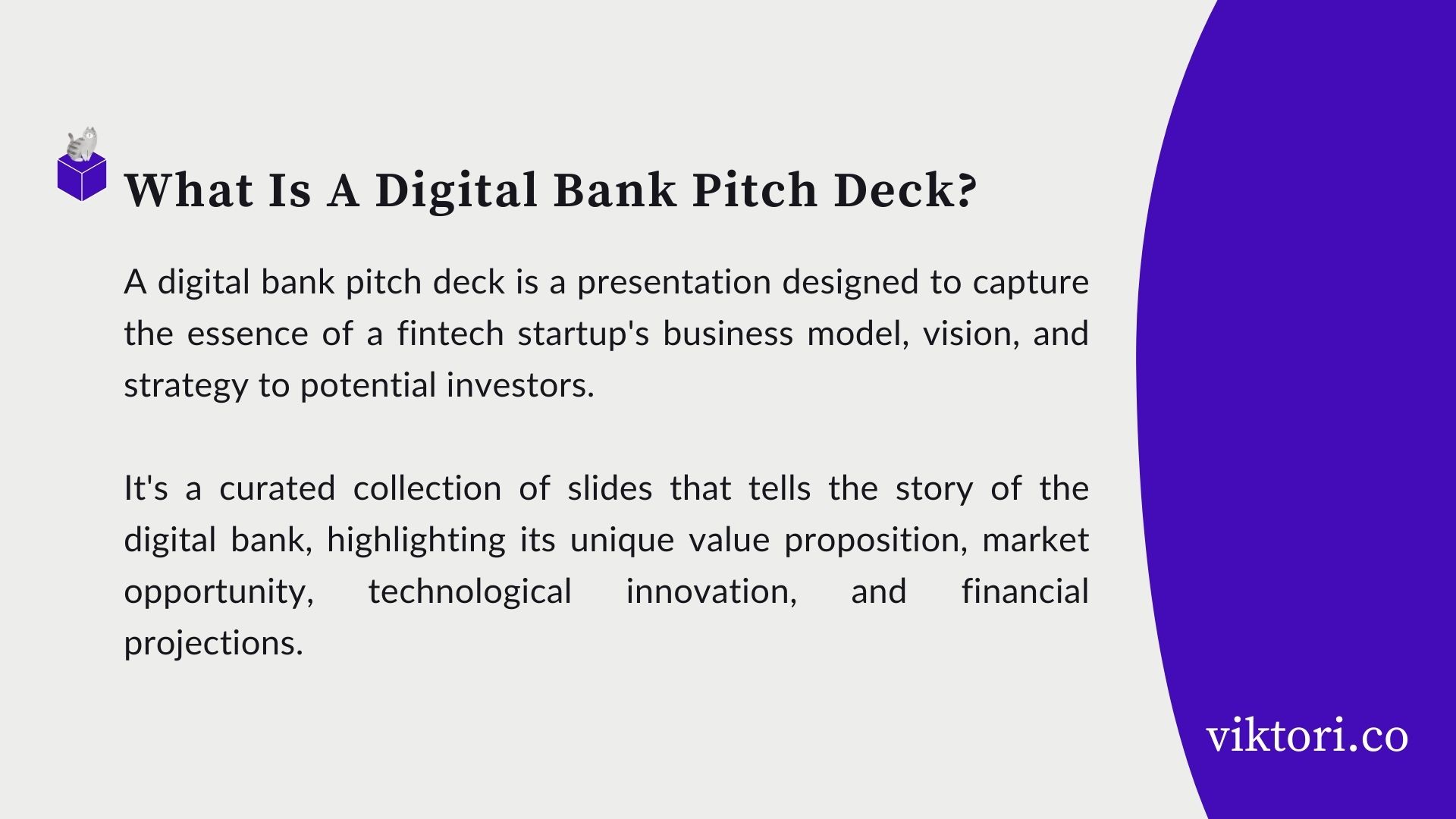 digital bank pitch deck: definition