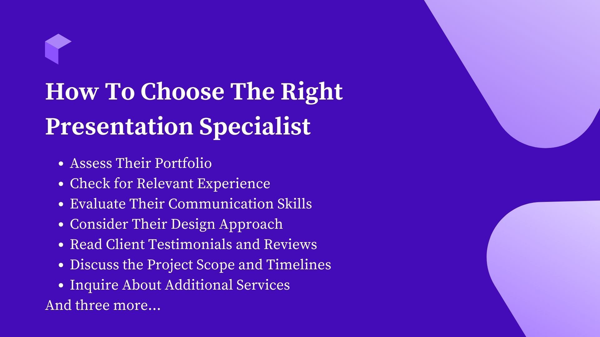 how to choose the right presentation specialist