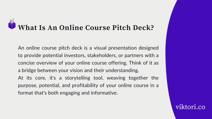 online course pitch deck definition