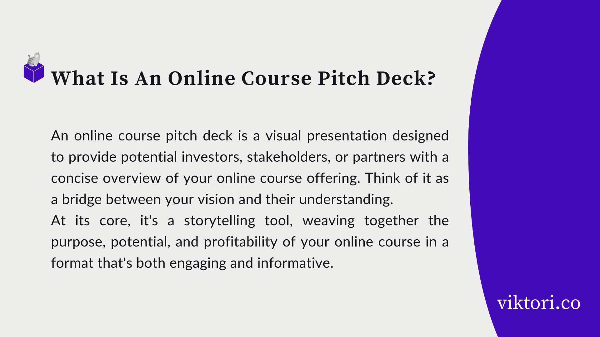 online course pitch deck definition