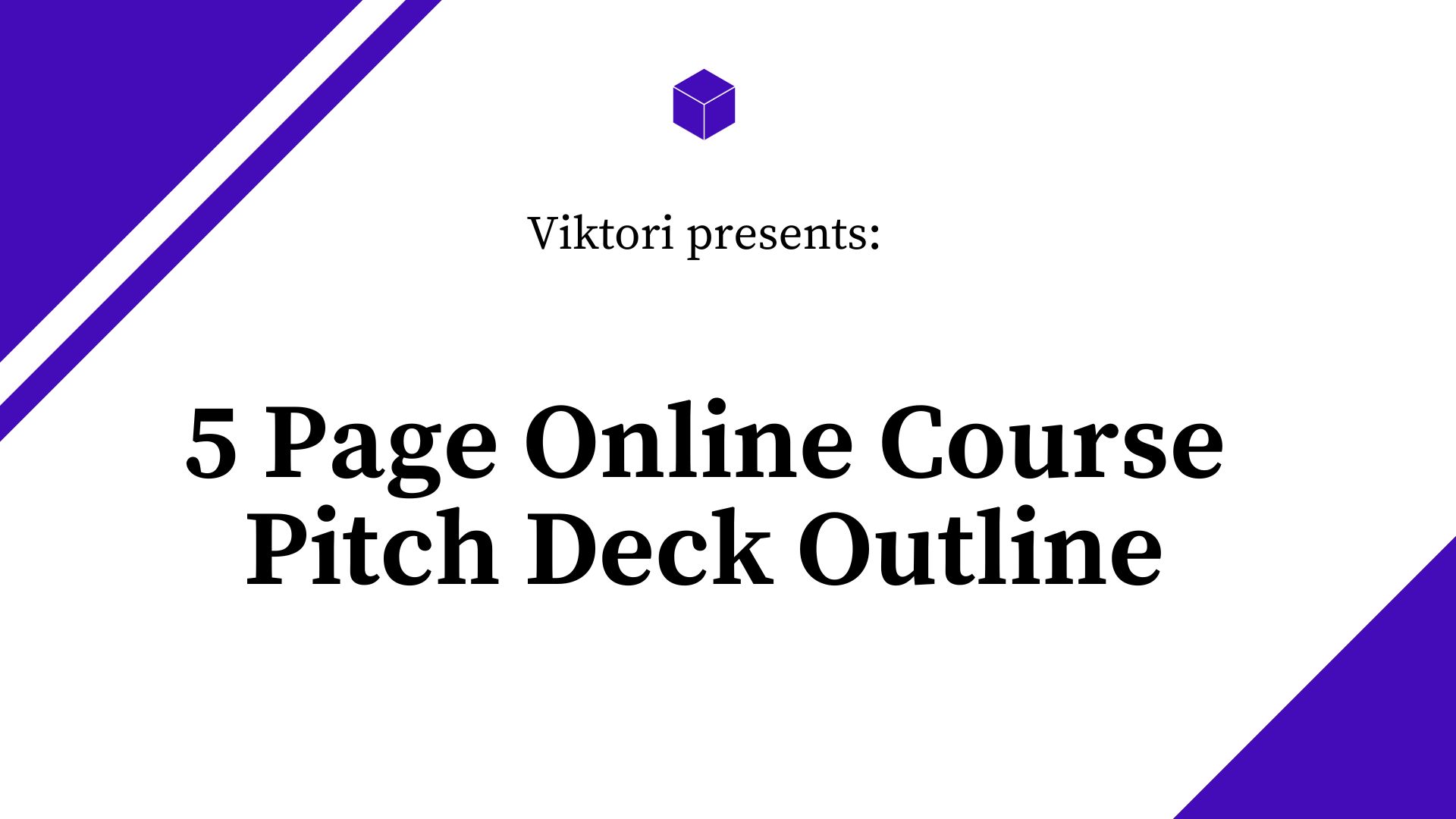 online course pitch deck outline