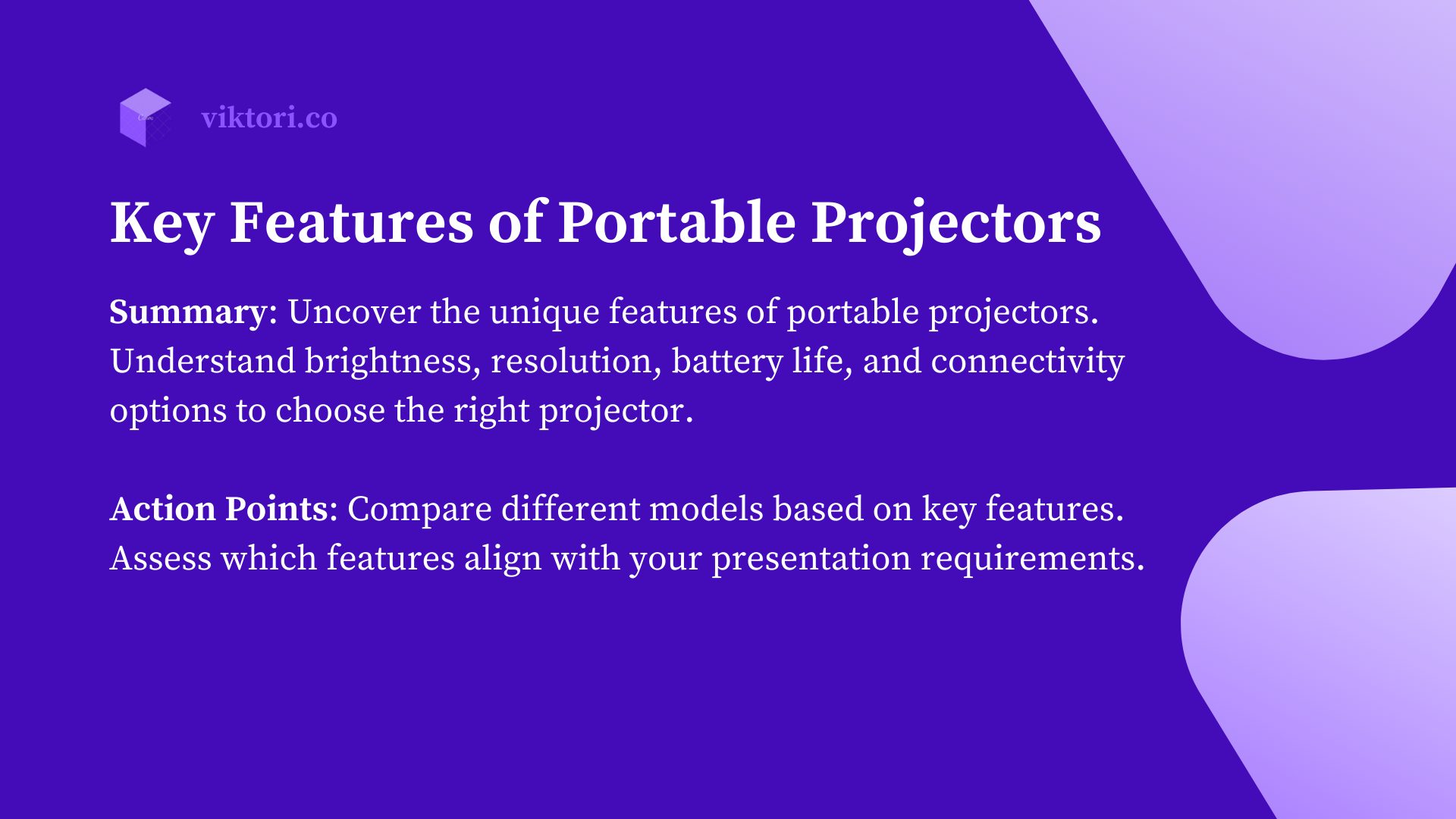 best portable projectors - section about key features