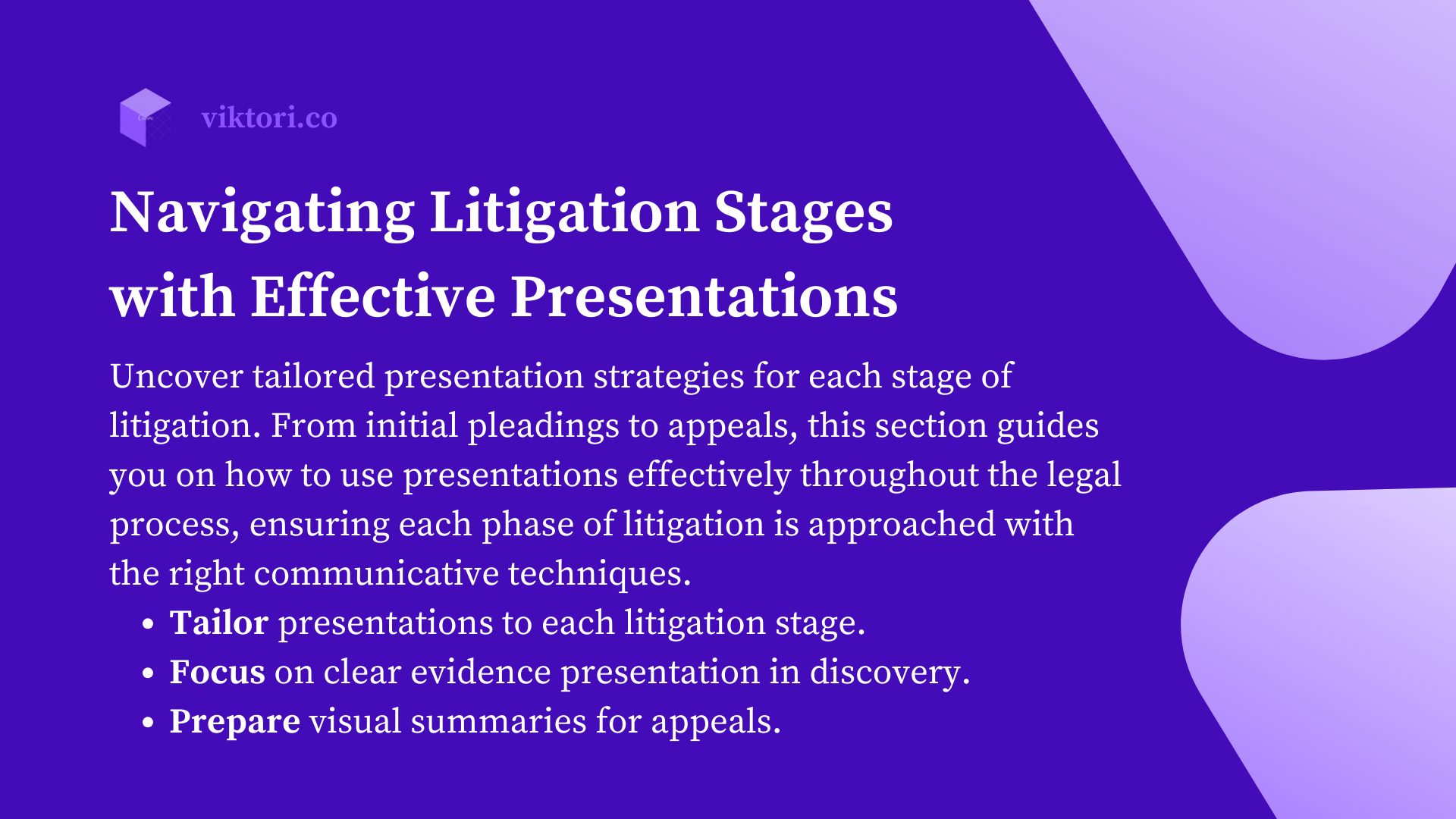 navigating litigation stages with presentations