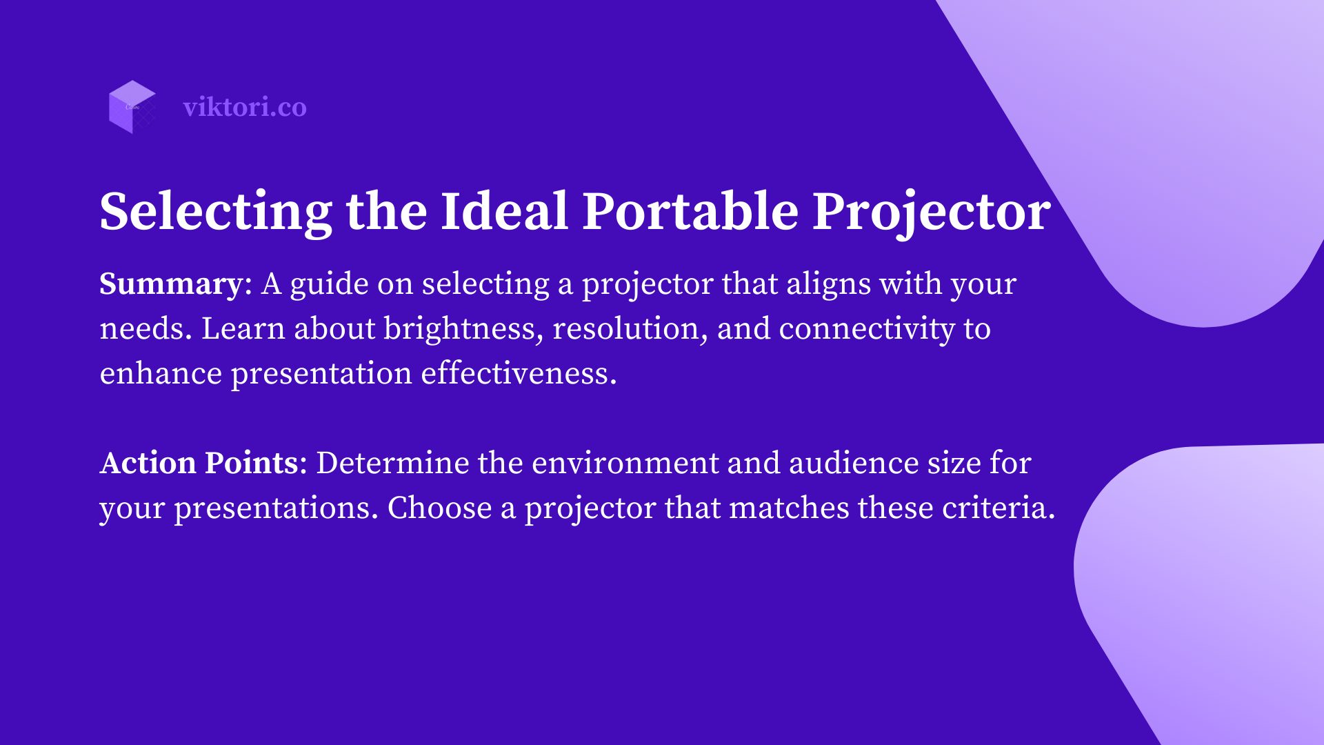 selecting the best portable projector for presentations