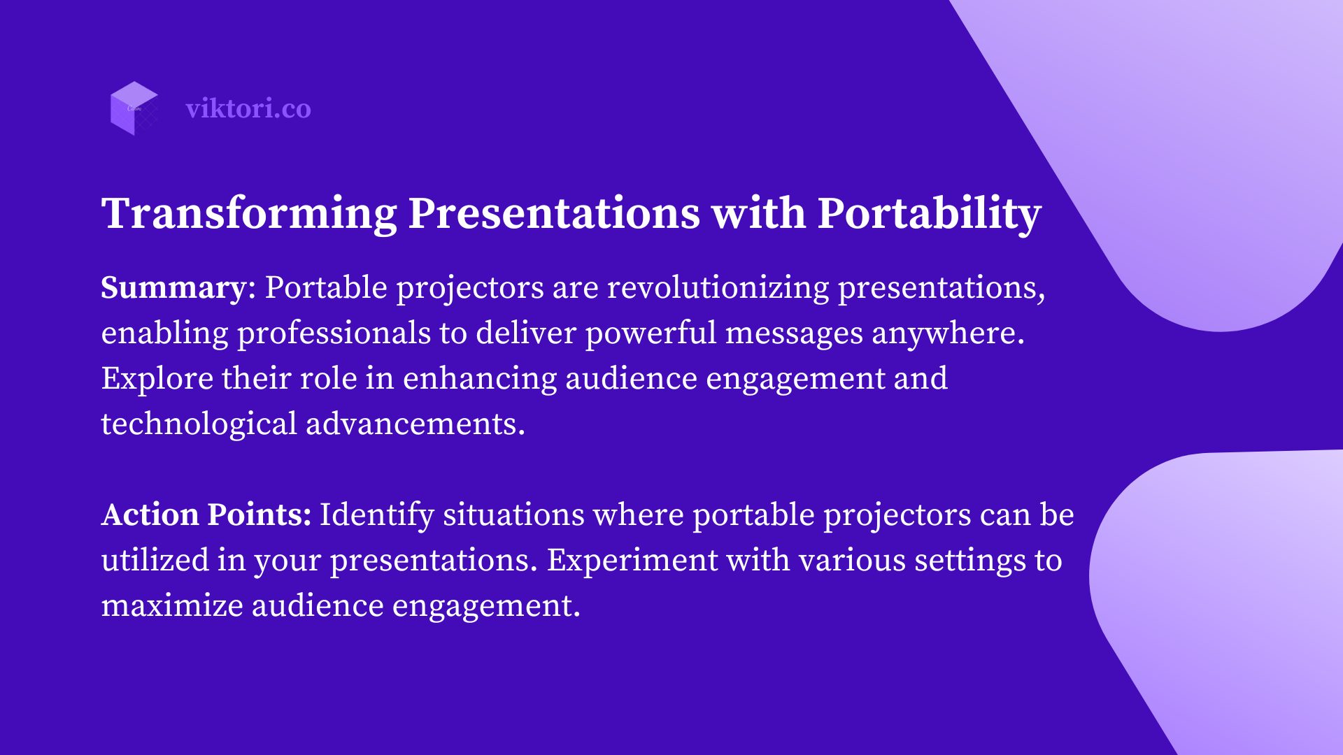 Transforming Presentations with Portability
