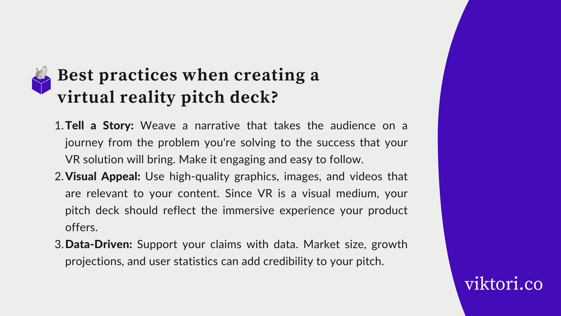 vr pitch deck best practices