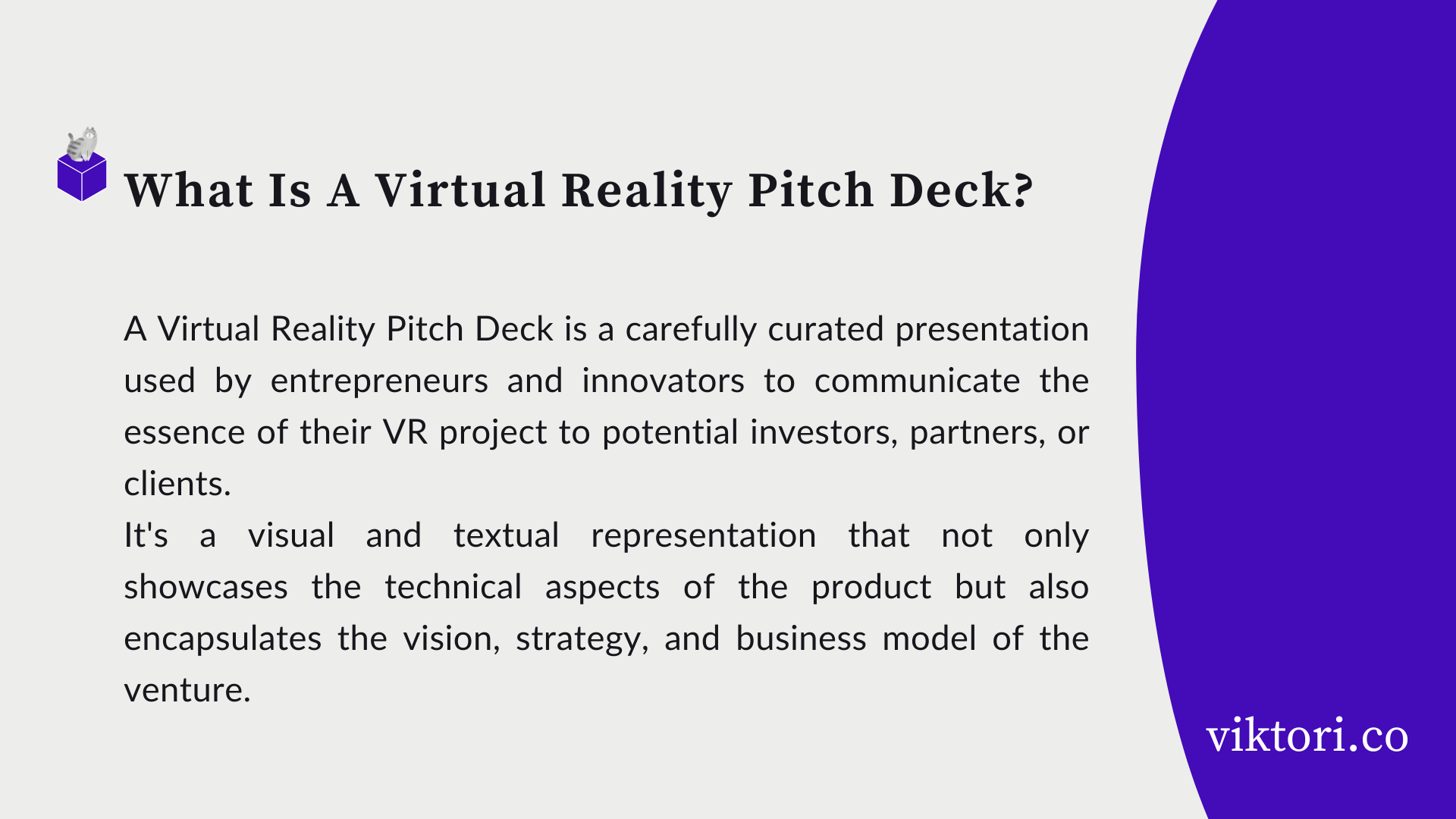 vr pitch deck definition