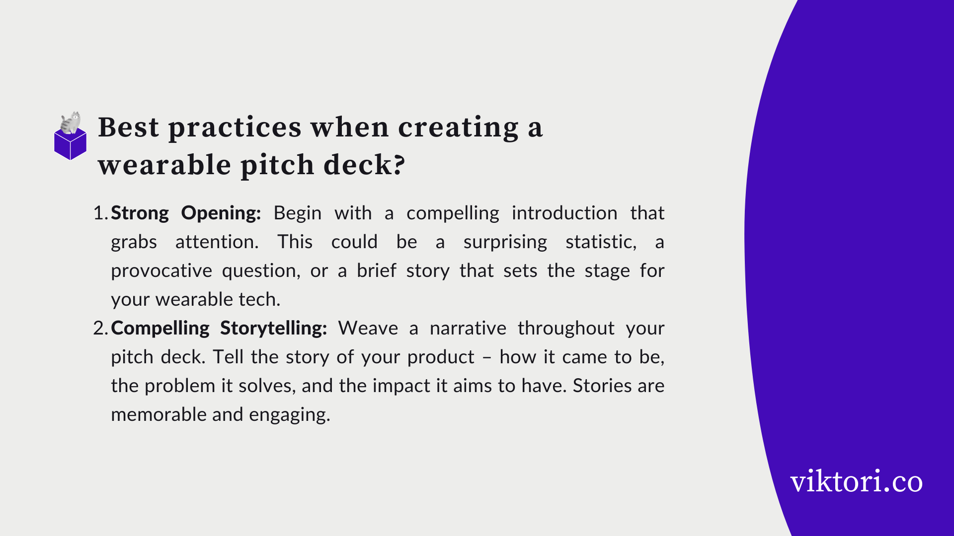 wearable pitch deck guide: 2 best practices