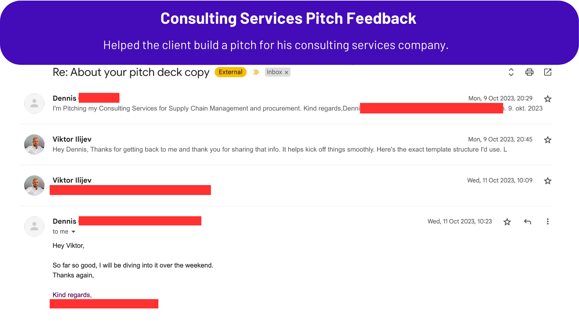 consulting pitch deck outline feedback