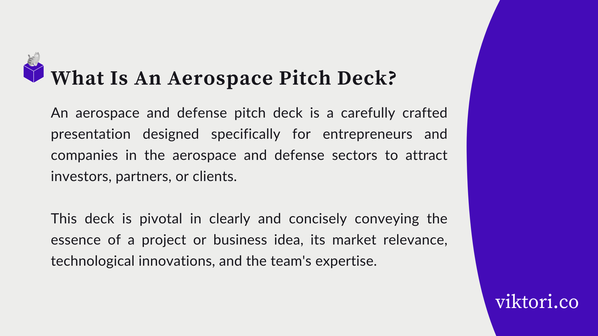 aerospace and defence pitch deck definition