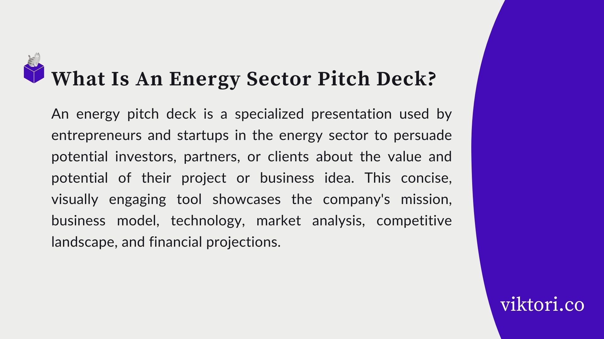 energy sector pitch deck definition