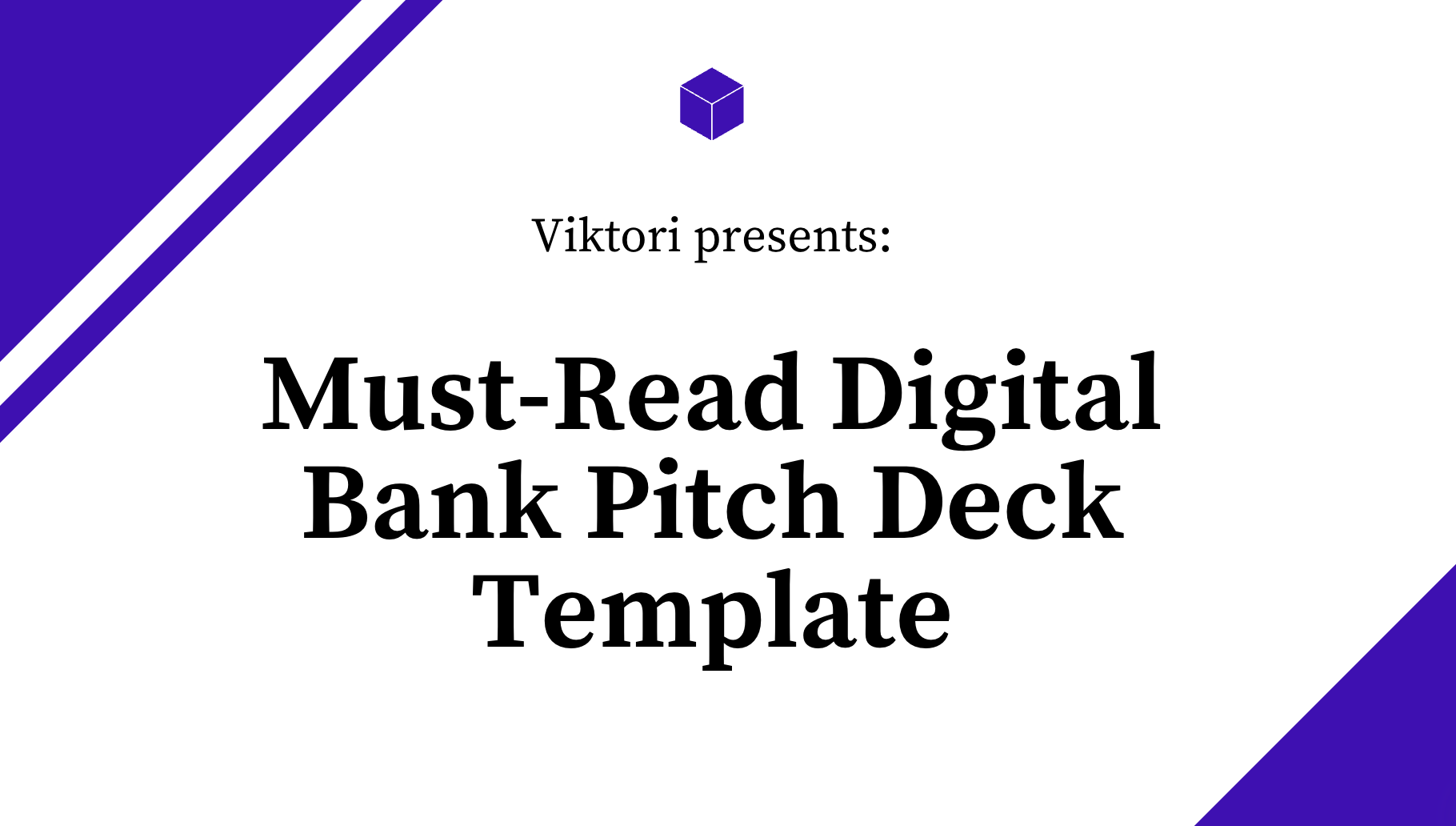 traditional digital bank pitch deck template