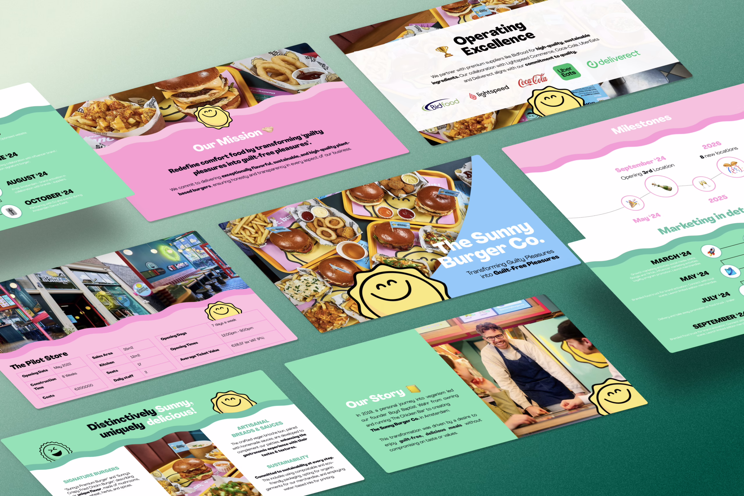 Pitch deck done for a burger restaurant
