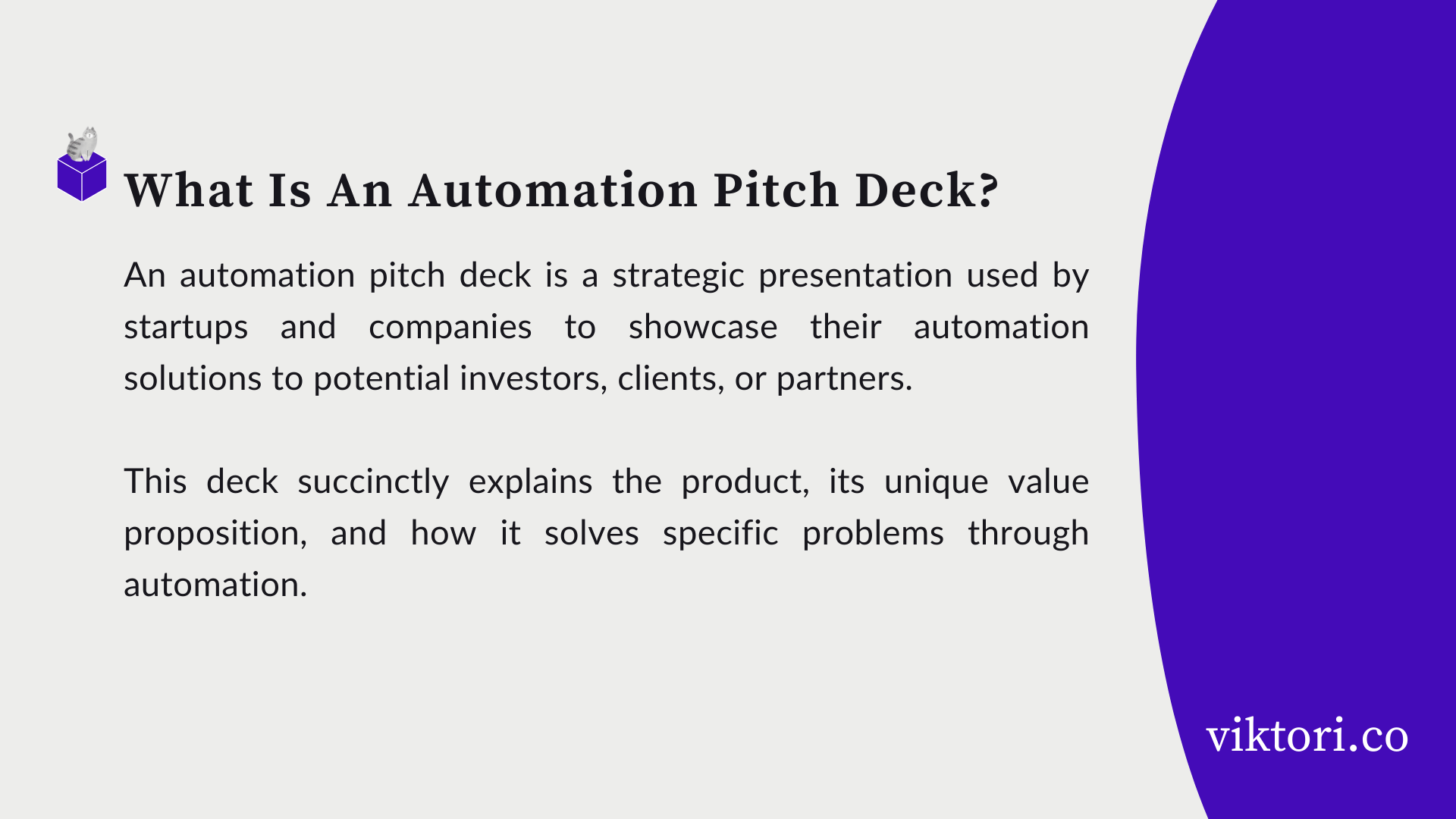 What is an Automation Pitch Deck? The definition