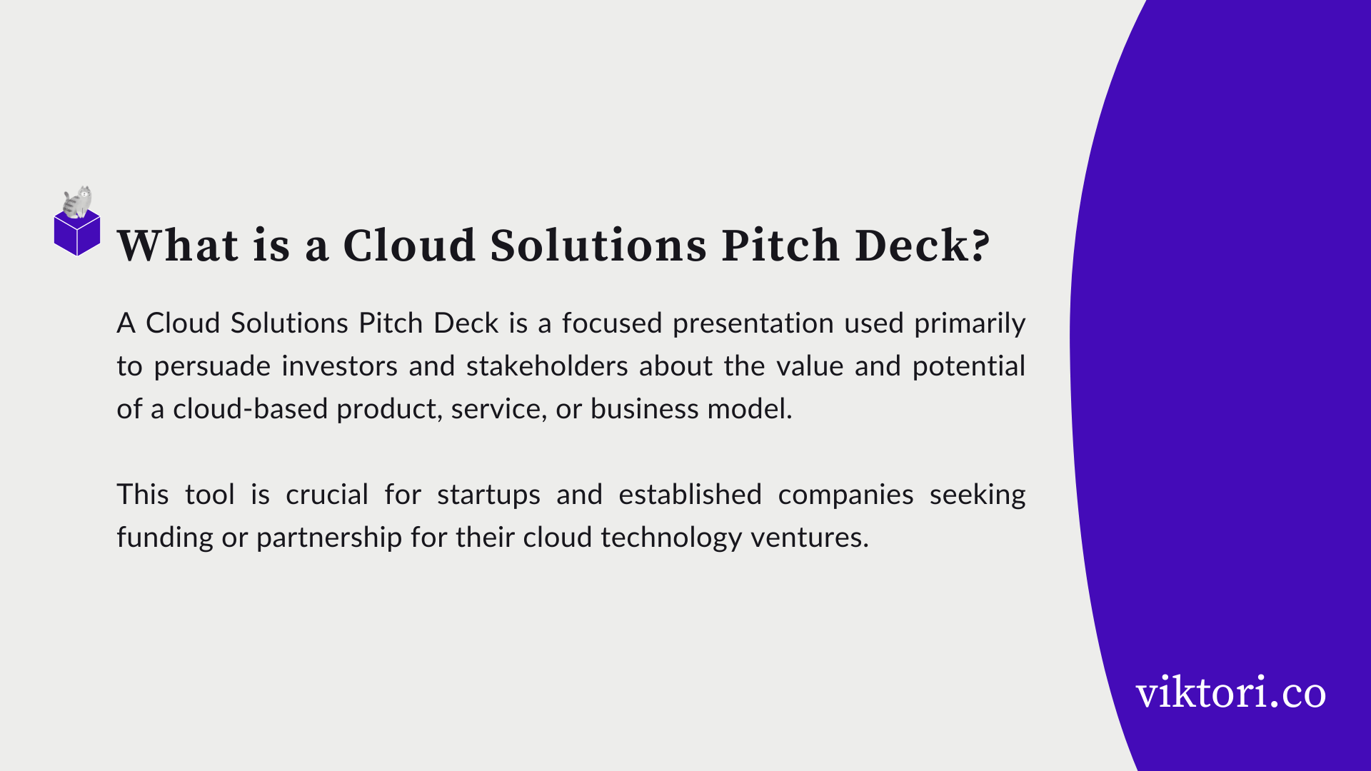 cloud solutions pitch deck definition