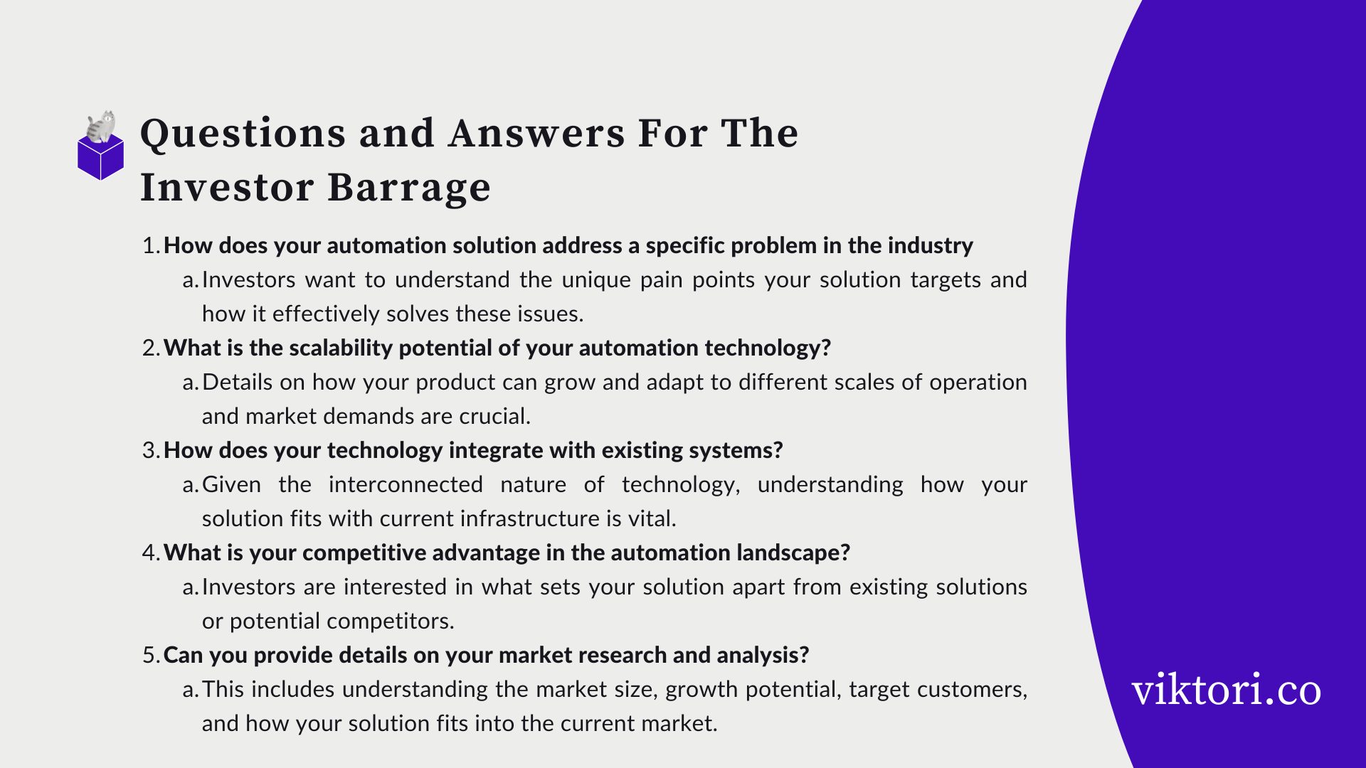Questions That Investors Ask Automation Pitch Deck Owners