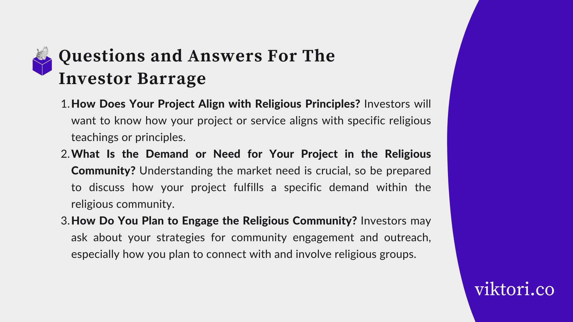 Questions That Investors Ask Religion Pitch Deck Owners