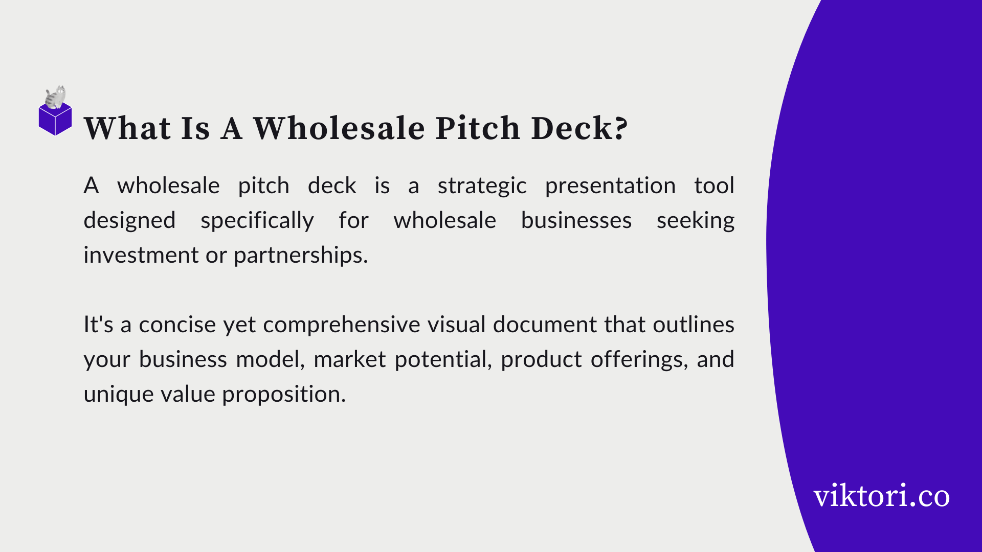 wholesale pitch deck definition