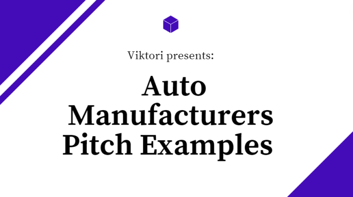 Auto Manufacturers Pitch Examples