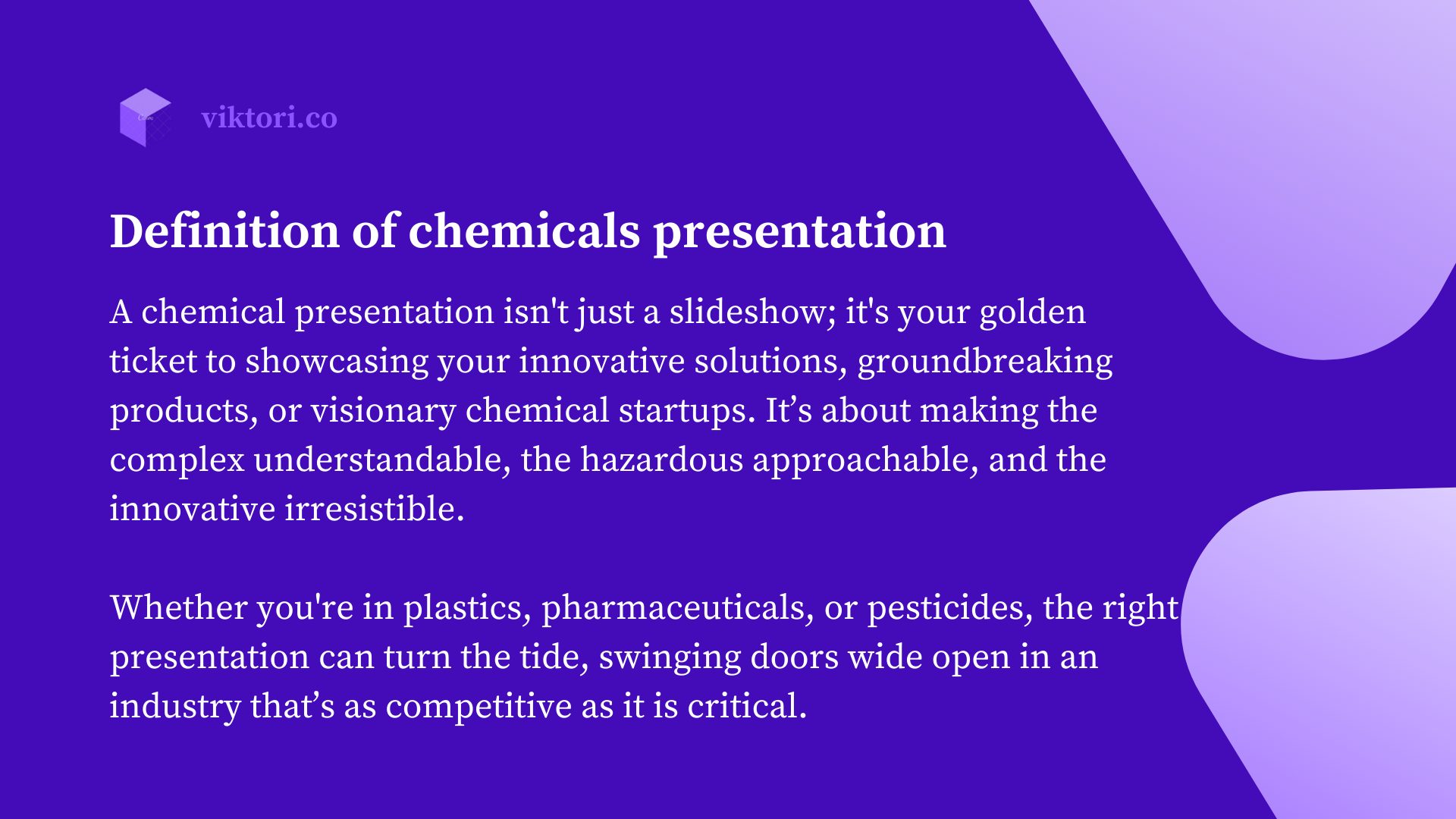 Definition of chemicals presentation