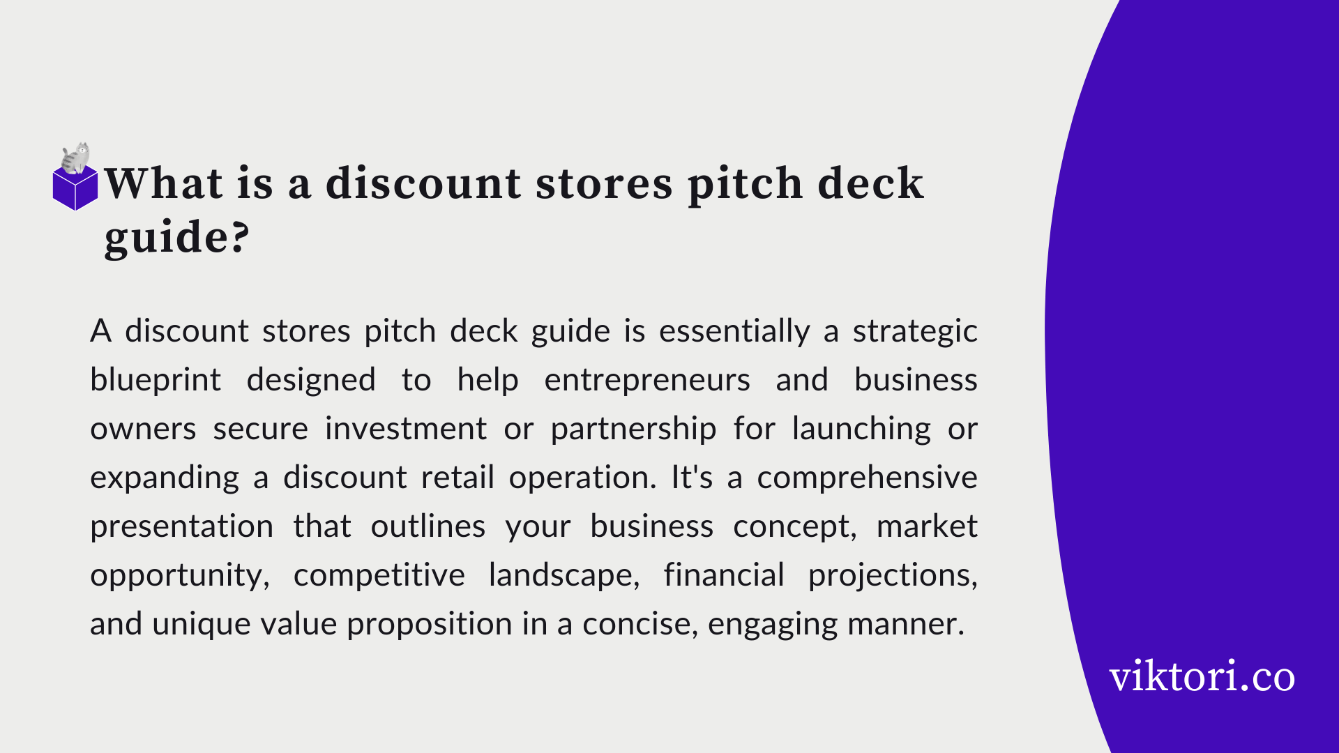Discount Stores Pitch Deck Definition