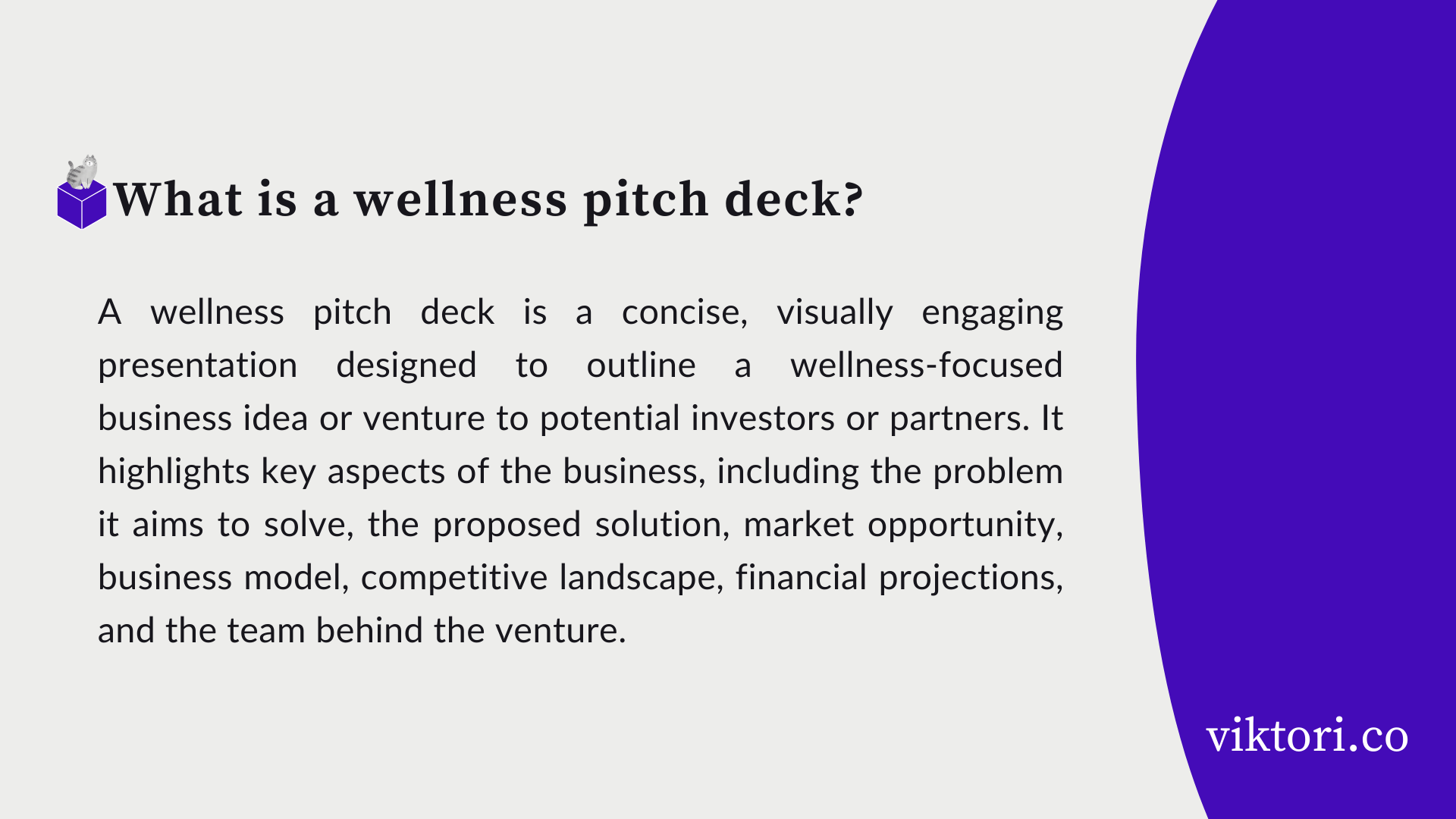 Wellness Pitch Deck Definition
