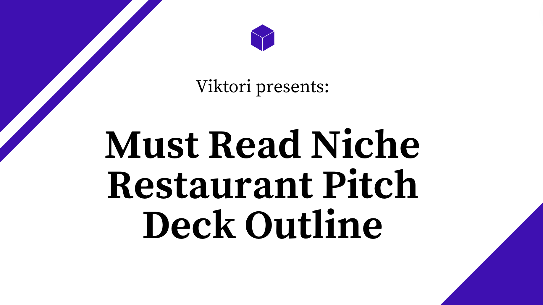 niche restaurant pitch deck outline