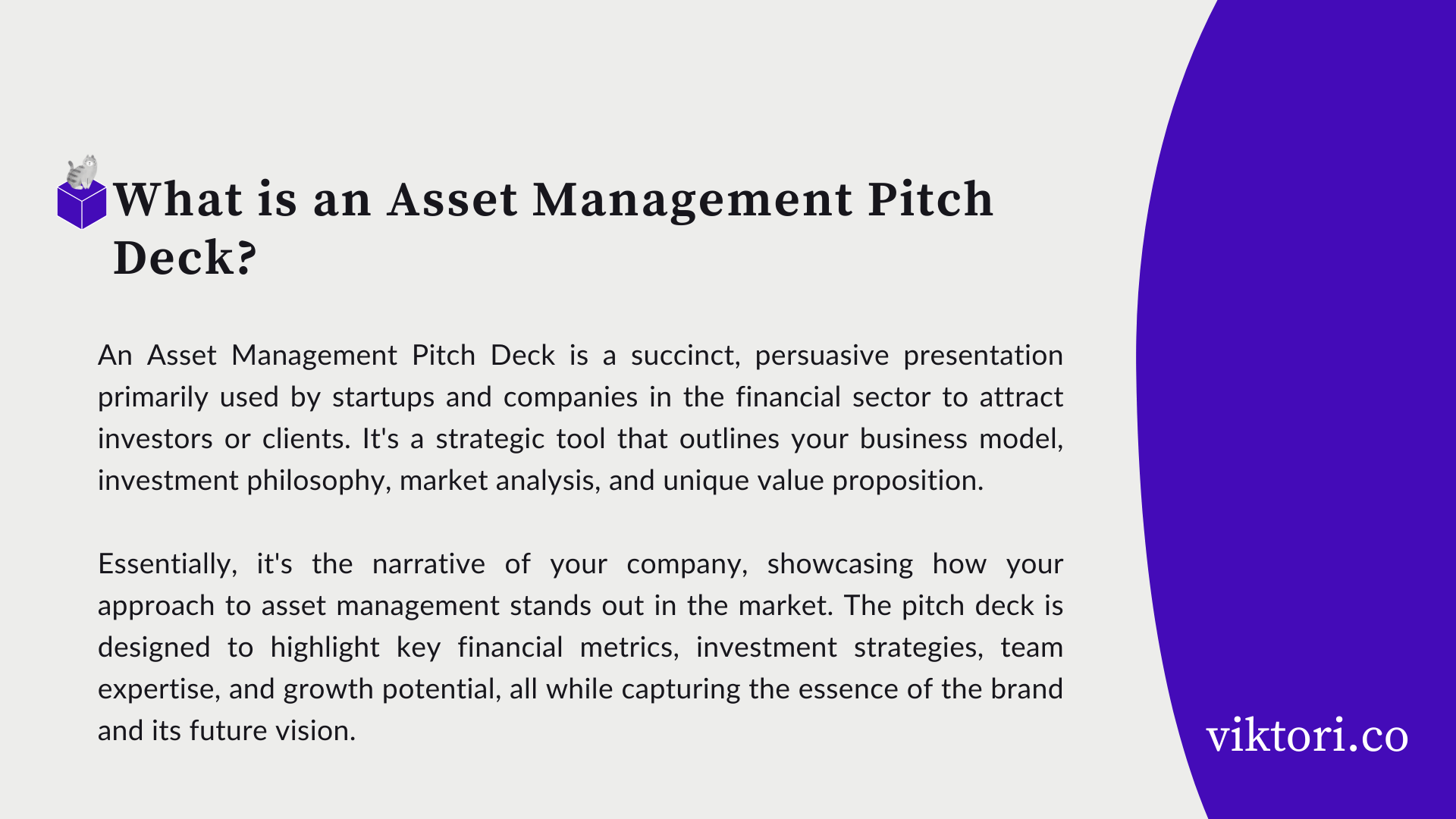 Asset Management Pitch Deck Definition