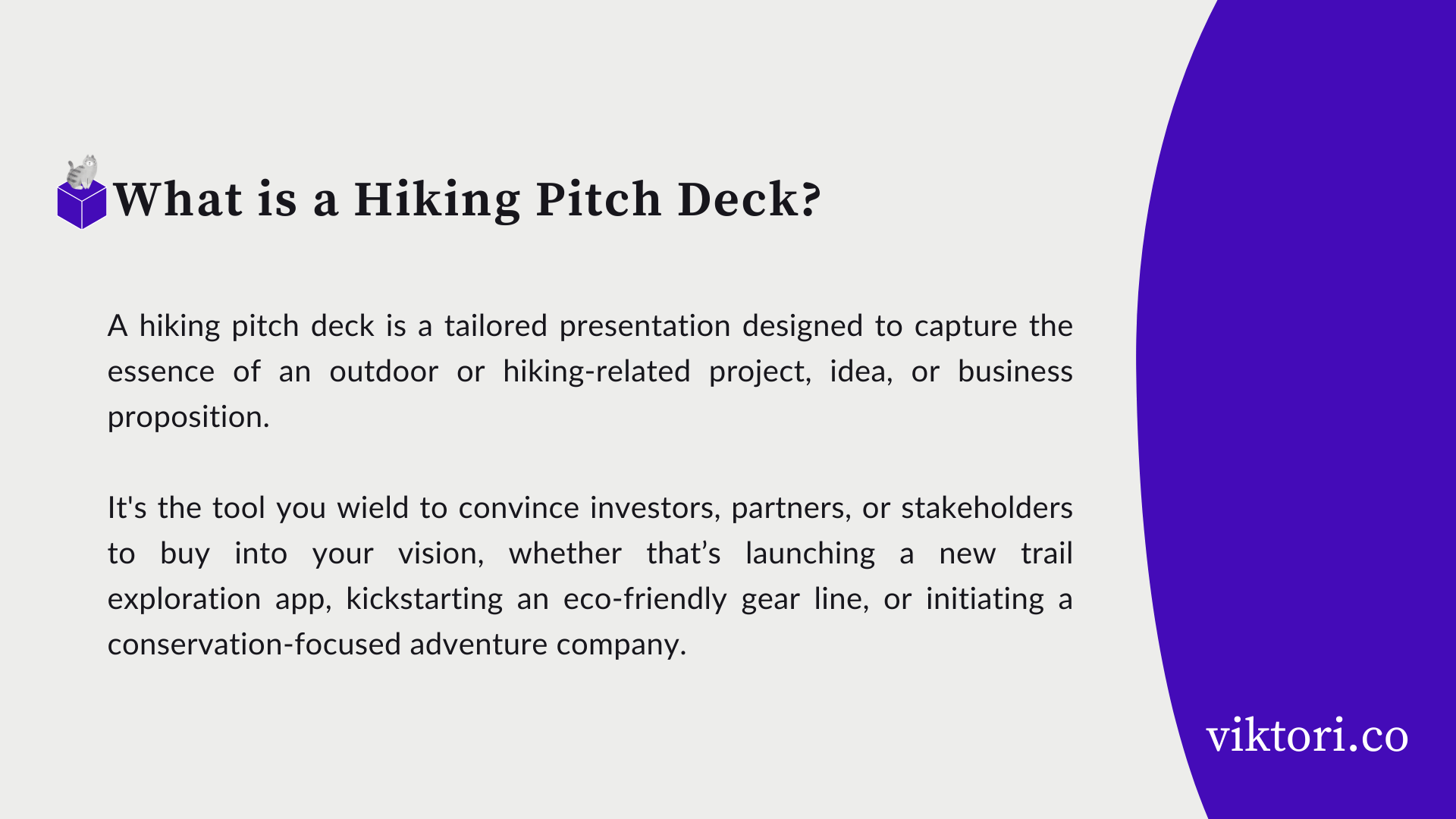 Hiking Pitch Deck Definition